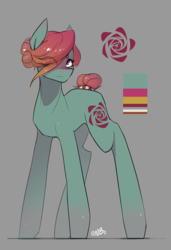 Size: 1586x2315 | Tagged: safe, artist:novabytes, oc, oc only, earth pony, pony, female, hair over one eye, looking at you, mare, reference sheet, simple background, smiling, solo