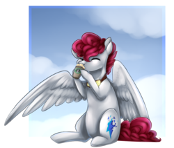 Size: 1209x1036 | Tagged: safe, artist:lou1911, oc, oc only, oc:charger, pegasus, pony, female, mare, solo, starbucks