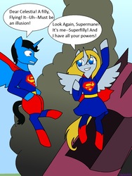 Size: 960x1280 | Tagged: safe, artist:hayley566, pony, duo, male, ponified, scene interpretation, supergirl, superman