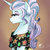 Size: 800x800 | Tagged: safe, artist:h0mi3, oc, oc only, oc:aliciawonder landia, pony, unicorn, bust, clothes, dress, female, mare, offspring, parent:coloratura, parent:pokey pierce, portrait, profile, solo