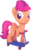 Size: 1238x2017 | Tagged: safe, artist:fillerartist, scootaloo, pony, g4, 3d, blender, female, looking at you, render, scooter, simple background, smirk, solo, transparent background