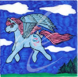 Size: 1144x1124 | Tagged: safe, artist:larrachersan, wind whistler, pony, g1, female, solo, traditional art, watermark