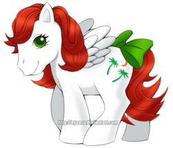 Size: 700x599 | Tagged: safe, artist:nyaasu, paradise, pony, g1, female, simple background, solo, transparent background, watermark