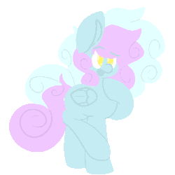 Size: 600x600 | Tagged: safe, artist:moonydusk, oc, oc only, oc:astral knight, pony, animated, big ears, floating, gif, lineless, simple background, solo, transparent background