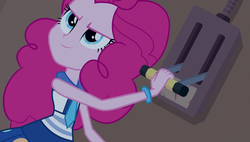 Size: 1920x1090 | Tagged: safe, screencap, pinkie pie, equestria girls, g4, my little pony equestria girls: friendship games, bracelet, female, jewelry, off, solo, switch