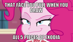 Size: 546x312 | Tagged: safe, pinkie pie, equestria girls, g4, female, smug, smugpie, solo, yu-gi-oh!