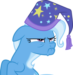 Size: 4820x5000 | Tagged: safe, artist:dashiesparkle, trixie, pony, unicorn, g4, to where and back again, .svg available, absurd resolution, female, floppy ears, grumpy, hat, nightcap, simple background, solo, transparent background, trixie's nightcap, vector
