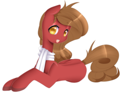 Size: 1823x1400 | Tagged: safe, artist:clefficia, oc, oc only, oc:lila, earth pony, pony, clothes, colored pupils, female, heart eyes, mare, prone, scarf, simple background, solo, transparent background, wingding eyes