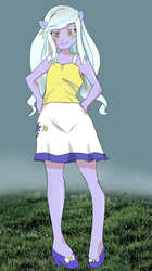 Size: 600x1074 | Tagged: safe, artist:stingeucliffe7777, sugarcoat, equestria girls, g4, anime, female, ponied up, solo