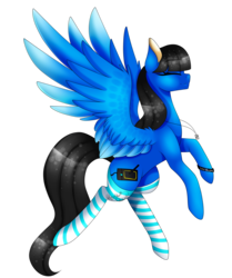 Size: 1673x2000 | Tagged: safe, artist:minelvi, oc, oc only, pegasus, pony, clothes, eyelashes, eyes closed, female, jewelry, mare, necklace, pegasus oc, simple background, socks, solo, striped socks, transparent background, wings