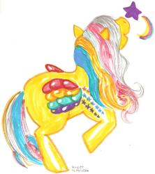 Size: 1248x1408 | Tagged: safe, artist:plnkle, ringlet, pony, g1, female, rainbow curl pony, solo, traditional art