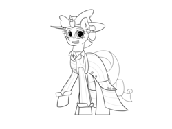 Size: 1400x1050 | Tagged: safe, artist:mechanized515, derpibooru exclusive, rarity, pony, g4, ppov, clothes, costume, dress, female, monochrome, raristocrat, rose dewitt bukater, solo, titanic