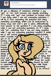 Size: 1280x1920 | Tagged: safe, artist:slavedemorto, oc, oc only, oc:backy, pony, ask, solo, text, tumblr, wall of text