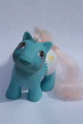 Size: 2848x4272 | Tagged: safe, artist:flicksi, pony, g1, baby, baby bows, baby pony, high res, irl, photo, solo, toy
