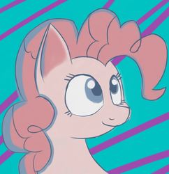 Size: 1175x1212 | Tagged: safe, artist:itsthinking, pinkie pie, earth pony, pony, g4, bust, female, limited palette, portrait, smiling, solo, solo jazz