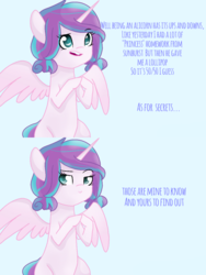 Size: 900x1200 | Tagged: safe, artist:doodledonut, princess flurry heart, alicorn, pony, g4, ask, female, flurry heart replies, older, solo, tumblr