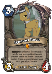 Size: 400x569 | Tagged: safe, screencap, igneous rock pie, earth pony, pony, g4, card, hearthstone, male, meta, solo focus, warcraft