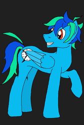 Size: 675x1004 | Tagged: safe, oc, oc only, oc:prophet, pegasus, pony, raised hoof, simple background, solo