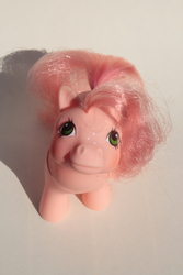 Size: 2848x4272 | Tagged: safe, artist:flicksi, baby cherries jubilee, pony, g1, baby, baby pony, high res, irl, photo, solo, toy