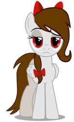 Size: 3800x6215 | Tagged: safe, artist:rsa.fim, edit, oc, oc only, oc:whisper hope, pegasus, pony, absurd resolution, bored, bow, mexican, red eyes, ribbon, sad, simple background, solo, transparent background, vector