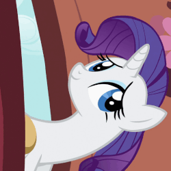 Size: 508x508 | Tagged: safe, screencap, rarity, pony, unicorn, g4, season 2, secret of my excess, animated, animation error, blinking, cropped, female, gif, loop, open mouth, solo