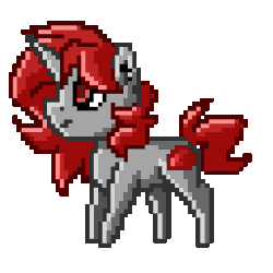 Size: 2048x2048 | Tagged: safe, artist:rubywave32, oc, oc only, oc:ruby, pony, unicorn, animated, colored pupils, gif, high res, pixel art, simple background, solo, transparent background