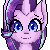 Size: 50x50 | Tagged: safe, artist:doekitty, part of a set, starlight glimmer, pony, unicorn, g4, animated, bust, female, gif, icon, lidded eyes, looking at you, looking sideways, pixel art, portrait, sad, simple background, smiling, solo, transparent background