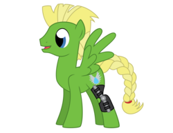 Size: 3300x2550 | Tagged: safe, artist:showtimeandcoal, oc, oc only, oc:freefall, pegasus, pony, commission, cutie mark, full body, high res, leg brace, male, open commission, ponysona, prosthetics, simple background, solo, spread wings, stallion, transparent background, vector
