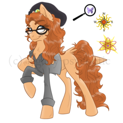 Size: 1500x1500 | Tagged: safe, artist:cranberry--zombie, oc, oc only, oc:jay, pegasus, pony, clothes, female, glasses, mare, raised hoof, reference sheet, shirt, solo