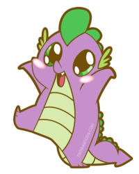 Size: 700x874 | Tagged: safe, artist:coggler, artist:frog&cog, artist:gopherfrog, spike, dragon, g4, blushing, chubbie, cute, male, simple background, solo, spikabetes, transparent background