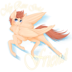 Size: 2500x2500 | Tagged: safe, oc, oc only, pegasus, pony, flying, high res, rose gold, simple background, transparent background