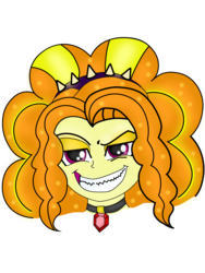 Size: 1296x1728 | Tagged: safe, artist:blazingdazzlingdusk, adagio dazzle, equestria girls, g4, evil grin, female, grin, looking at you, simple background, smiling, solo, transparent background
