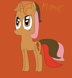 Size: 2652x2884 | Tagged: safe, artist:danishtreats, mimic (g1), pony, unicorn, g1, g4, brown background, female, g1 to g4, generation leap, high res, simple background, solo