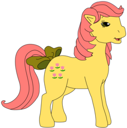 Size: 874x884 | Tagged: safe, artist:flutterflyraptor, posey, pony, g1, bow, female, simple background, solo, tail bow, transparent background, vector