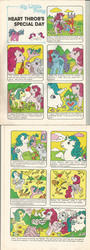 Size: 720x2000 | Tagged: safe, baby firefly, heart throb, majesty, sparkler (g1), tootsie, bluebird, pony, comic:my little pony (g1), g1, official, boots, candy, cloud, comic, female, flower, food, heart throb's special day, lollipop, lovebird, lovebirds, mare, present, spoonerism, spring, valentine's day card