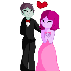 Size: 500x500 | Tagged: safe, artist:princess-of-zombies, fuchsia blush, oc, oc:conner cinch, equestria girls, g4, heart, simple background, transparent background, valentine's day
