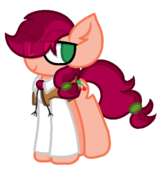 Size: 560x600 | Tagged: safe, artist:thefanficfanpony, oc, oc only, oc:cherrycutio, pony, cherry, food, simple background, solo, transparent background