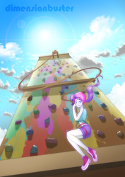 Size: 4093x5787 | Tagged: safe, rarity, equestria girls, g4, my little pony equestria girls: legend of everfree, absurd resolution, climbing wall, falling, female, midriff, oh crap face, rope, scared, solo