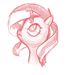 Size: 800x866 | Tagged: safe, artist:avalander-art, sunset shimmer, pony, unicorn, g4, female, looking up, sketch, solo