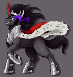 Size: 747x785 | Tagged: dead source, safe, artist:fizzy-dog, king sombra, pony, unicorn, g4, grin, male, smiling, solo