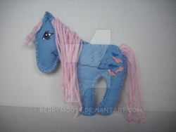 Size: 600x450 | Tagged: safe, artist:berrymouse, wind whistler, pony, g1, felt, irl, photo, plushie, solo, watermark