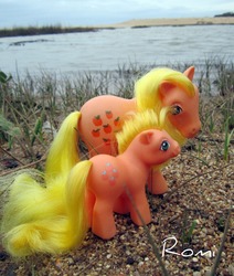 Size: 1650x1946 | Tagged: safe, artist:gosseta, applejack (g1), baby applejack, pony, g1, baby, baby pony, irl, photo, toy