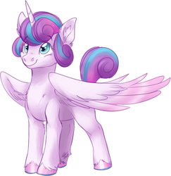 Size: 593x610 | Tagged: safe, artist:fizzy-dog, princess flurry heart, alicorn, pony, g4, female, older, older flurry heart, solo, unshorn fetlocks