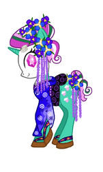 Size: 427x709 | Tagged: safe, artist:puddingvalkyrie, fizzy, pony, twinkle eyed pony, g1, clothes, female, japan, maiko, simple background, solo, white background