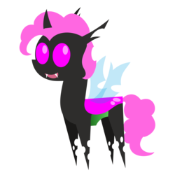 Size: 3000x3000 | Tagged: safe, artist:besttubahorse, artist:php11, oc, oc only, oc:ælaña, changeling, female, high res, pink changeling, pointy ponies, simple background, solo, transparent background, vector