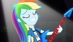 Size: 1904x1090 | Tagged: safe, screencap, rainbow dash, equestria girls, g4, my little pony equestria girls: rainbow rocks, awesome as i want to be, electric guitar, female, guitar, musical instrument, solo