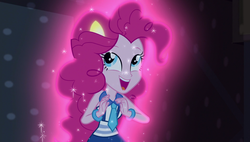 Size: 1920x1090 | Tagged: safe, screencap, pinkie pie, equestria girls, g4, my little pony equestria girls: friendship games, bracelet, female, jewelry, necktie, solo, sparkles