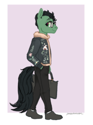 Size: 950x1280 | Tagged: safe, artist:spectralunicorn, oc, oc only, anthro, plantigrade anthro, clothes, glasses, solo