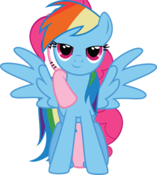 Size: 849x942 | Tagged: safe, pinkie pie, rainbow dash, g4, bedroom eyes, hoof around neck, simple background, transparent background, vector