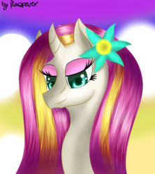 Size: 1600x1800 | Tagged: safe, artist:flaszpower, oc, oc only, pony, unicorn, bust, curved horn, horn, portrait, solo